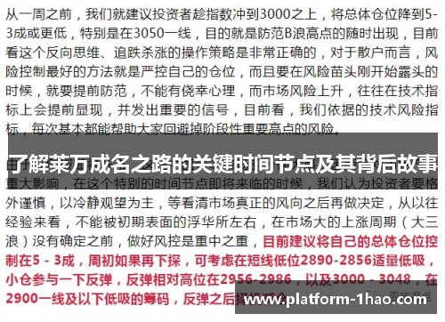 了解莱万成名之路的关键时间节点及其背后故事 了解莱万成名之路的关键时间节点及其背后故事